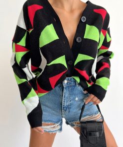 Toptan Triko Osmanbey Laleli Merter Wholesale Knitwear Düğmeli Desenli Triko Hırka