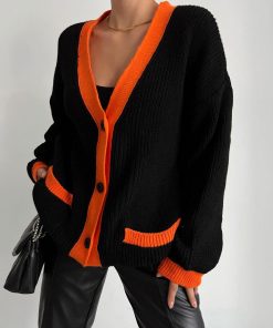 Toptan Triko, Wholesale Knitwear Merter Tekstil İmalatçıları İki renk Düğmeli Triko Hırka