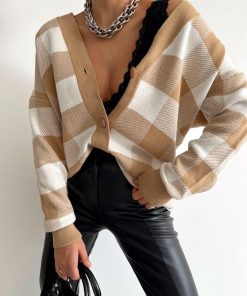 Toptan Triko Wholesale Knitwear Merter Tekstil İmalatçıları Kareli Triko Hırka