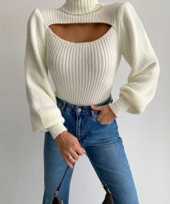 Toptan Triko Wholesale Knitwear Merter Tekstil İmalatçıları Göğüs Pencereli Boğazlı Triko Kazak