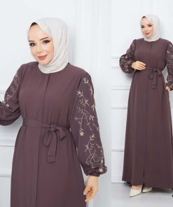 Toptan Tesettür Giyim Merter Wholesale Hijab Clothing Kolları İşlemeli 1. Kaliteli Lüx Krep Tesettür